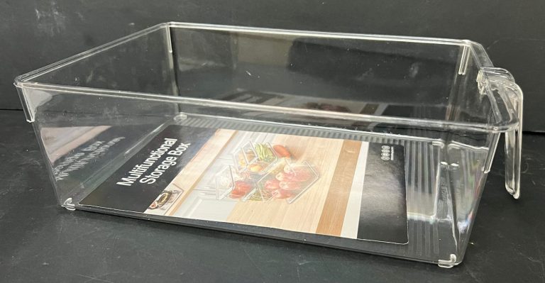 ארגונית אקריליק שקופה לאחסון עם ידית 31.5X20.5 ס"מ