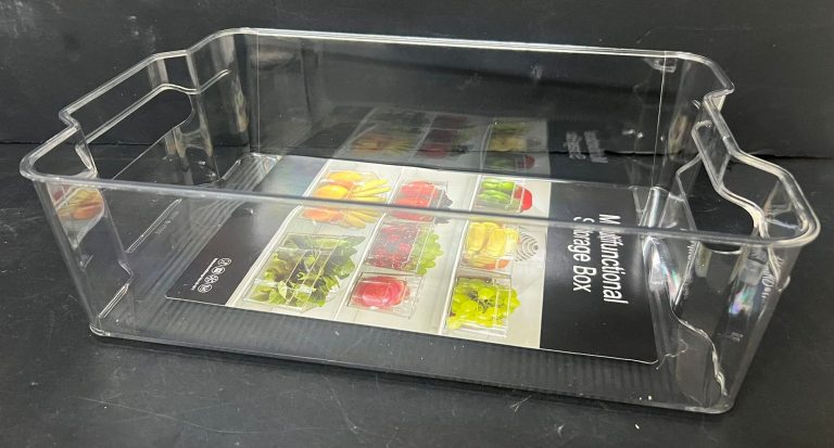 ארגונית אקריליק שקופה לאחסון עם ידיות 31.5X21.5 ס"מ