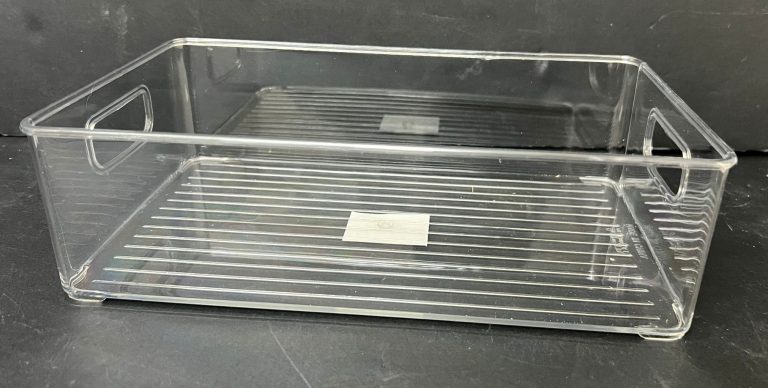 ארגונית אקריליק שקופה לאחסון עם ידיות 25.5X15 ס"מ